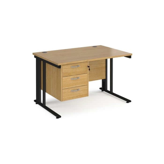 DAMS Maestro 25 straight desk with 3 drawer pedestal-26404