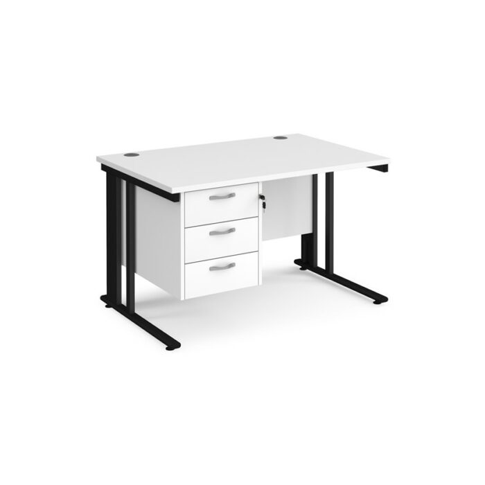 DAMS Maestro 25 straight desk with 3 drawer pedestal-26401