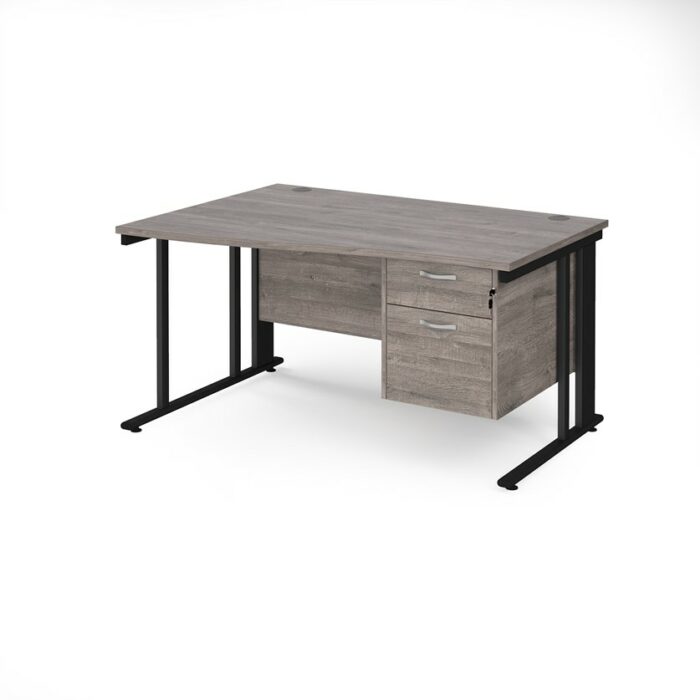 DAMS Maestro 25 left hand wave desk with 2 drawer pedestal-26449
