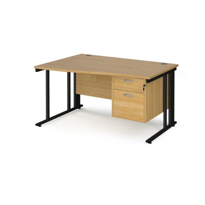 DAMS Maestro 25 left hand wave desk with 2 drawer pedestal-26450