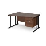 DAMS Maestro 25 left hand wave desk with 2 drawer pedestal-26446