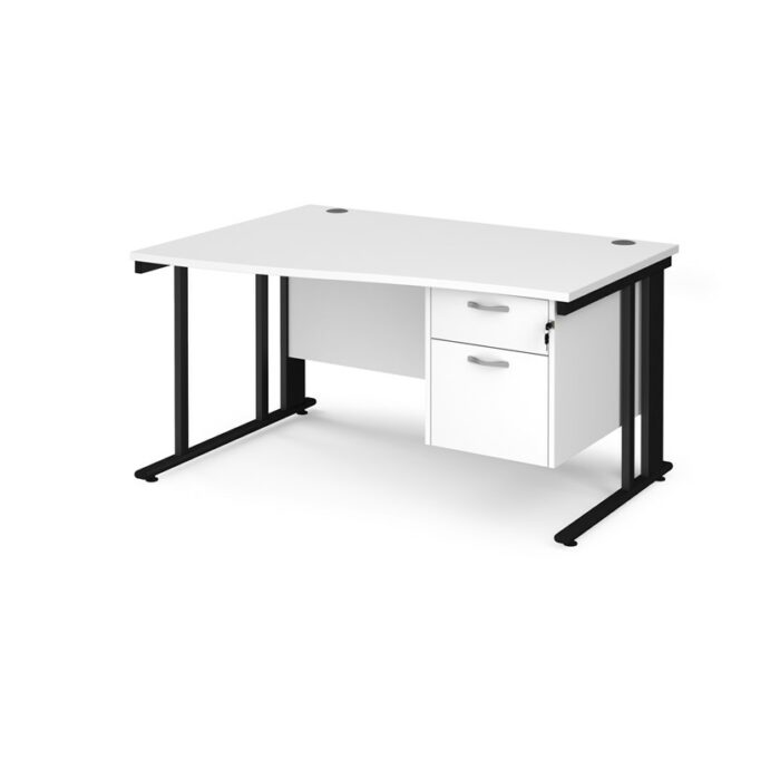 DAMS Maestro 25 left hand wave desk with 2 drawer pedestal-26447