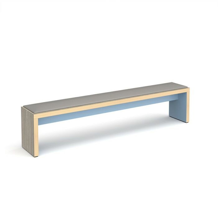 DAMS Slab benching solution low bench with upholstered seat pad 2200mm wide-0