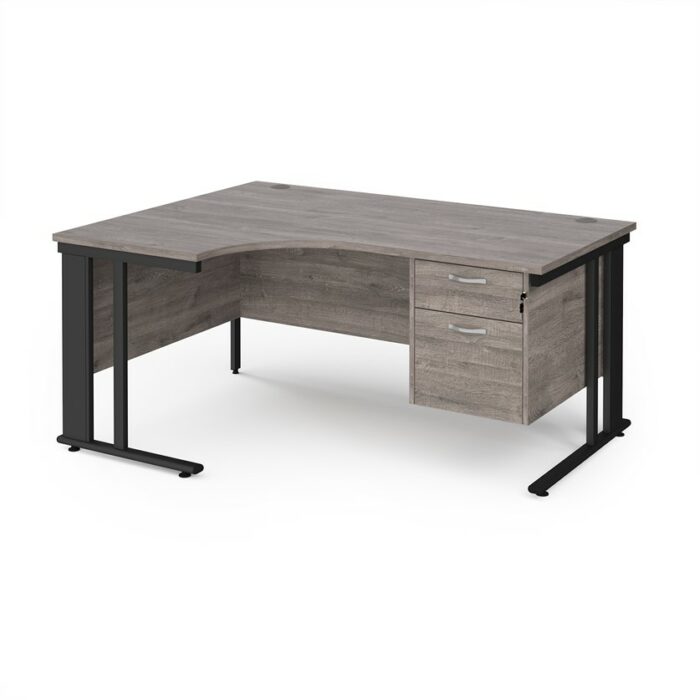 DAMS Maestro 25 left hand ergonomic desk with 2 drawer pedestal-26480