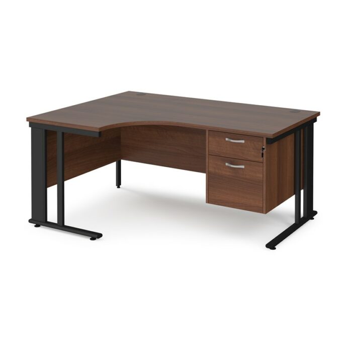 DAMS Maestro 25 left hand ergonomic desk with 2 drawer pedestal-26479