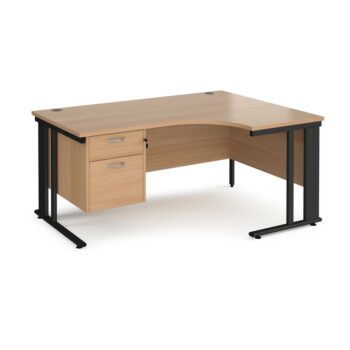 DAMS Maestro 25 right hand ergonomic desk with 2 drawer pedestal -0