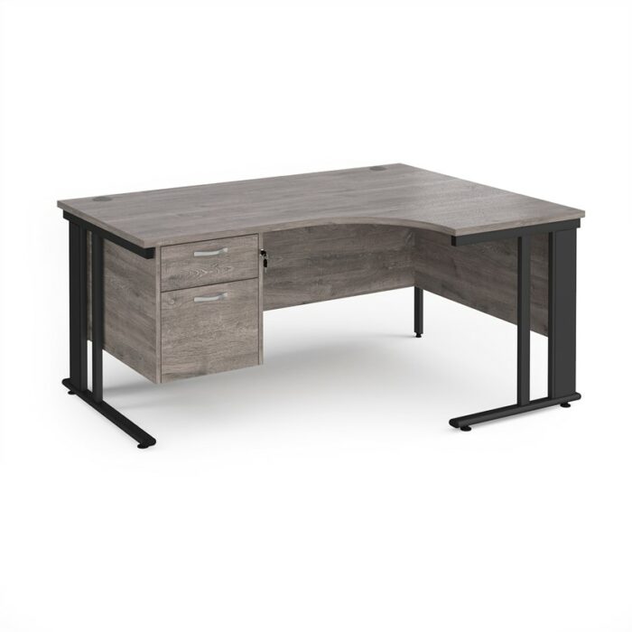 DAMS Maestro 25 right hand ergonomic desk with 2 drawer pedestal -26484