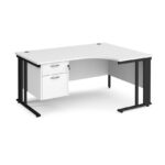 DAMS Maestro 25 right hand ergonomic desk with 2 drawer pedestal -26481
