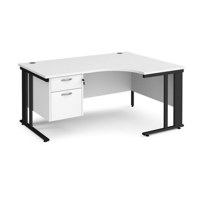 DAMS Maestro 25 right hand ergonomic desk with 2 drawer pedestal -26481