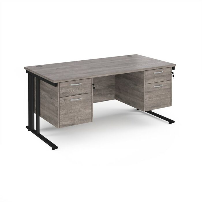 DAMS Maestro 25 straight desk with two x 2 drawer pedestals-26424