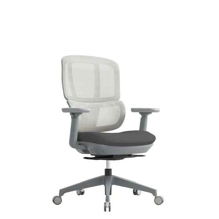 DAMS Shelby grey mesh back operator chair with grey fabric seat-0