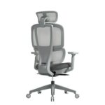 DAMS Shelby grey mesh back operator chair with headrest and grey fabric seat-27635