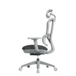 DAMS Shelby grey mesh back operator chair with headrest and grey fabric seat-27634