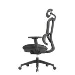 DAMS Shelby black mesh back operator chair with headrest and black fabric seat-27628