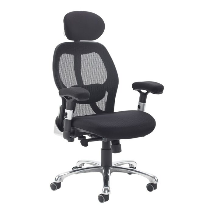 DAMS Sandro mesh back executive chair with black air mesh seat and head rest-0