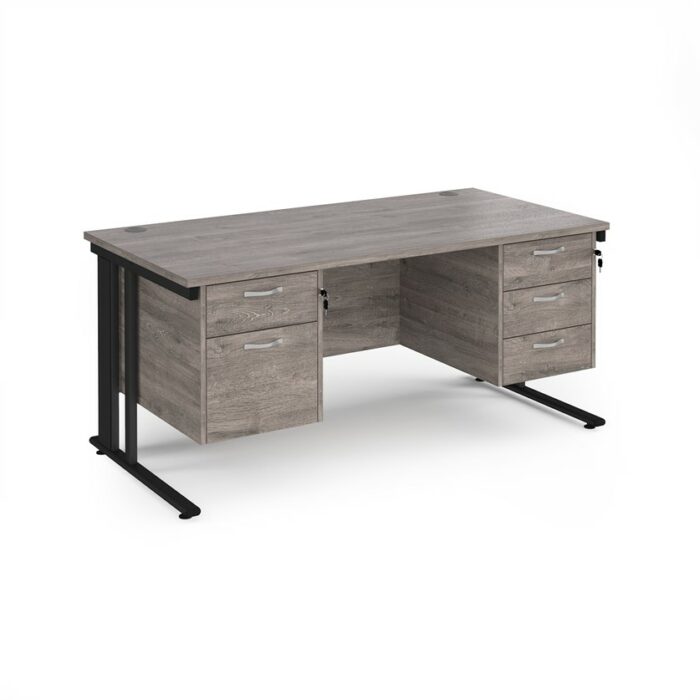 DAMS Maestro 25 straight desk with 2 and 3 drawer pedestals-26427