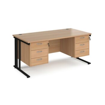 DAMS Maestro 25 straight desk with two x 3 drawer pedestals-0