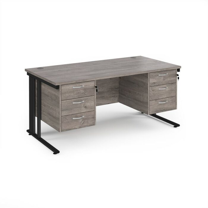 DAMS Maestro 25 straight desk with two x 3 drawer pedestals-26435