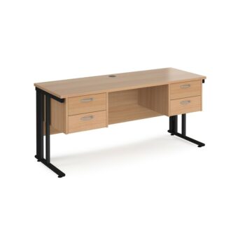 DAMS Maestro 25 straight desk with two x 2 drawer pedestals-0