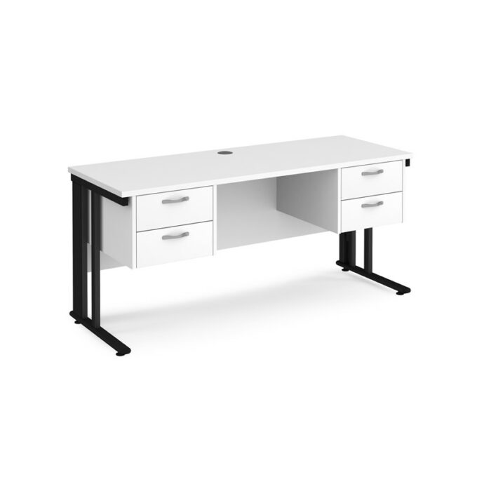 DAMS Maestro 25 straight desk with two x 2 drawer pedestals-26406