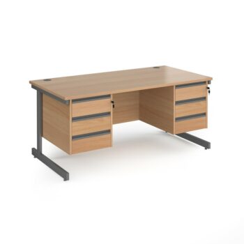 DAMS Contract 25 straight desk with 3 and 3 drawer pedestals-0