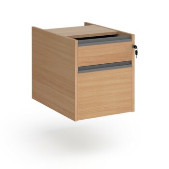DAMS Contract 2 drawer fixed pedestal with graphite finger pull handles-0