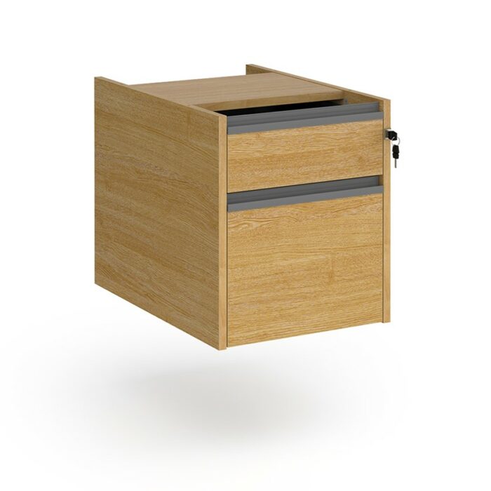 DAMS Contract 2 drawer fixed pedestal with graphite finger pull handles-26897