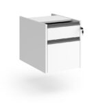 DAMS Contract 2 drawer fixed pedestal with graphite finger pull handles-26893