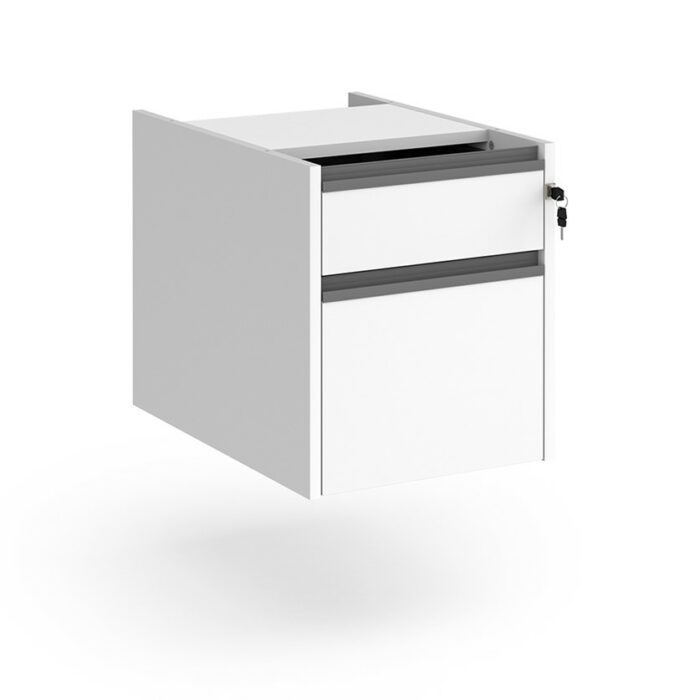 DAMS Contract 2 drawer fixed pedestal with graphite finger pull handles-26893