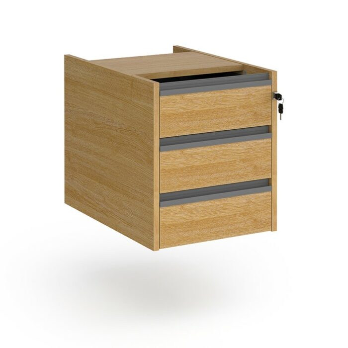 DAMS Contract 2 drawer fixed pedestal with graphite finger pull handles-26898