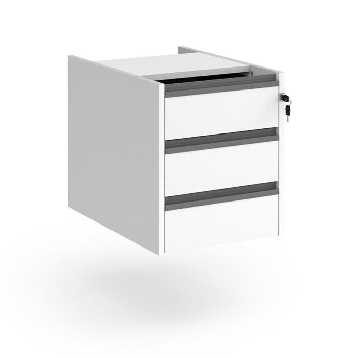 DAMS Contract 2 drawer fixed pedestal with graphite finger pull handles-26894