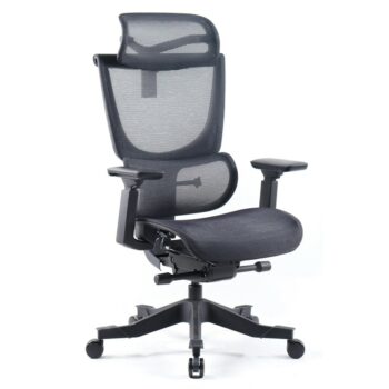 DAMS Elise black mesh back operator chair with headrest and black mesh seat-0
