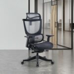 DAMS Elise black mesh back operator chair with headrest and black mesh seat-27638