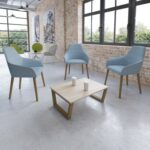 Dams Enable coffee table with 500mm circular top and oak legs-26679