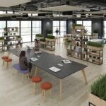 DAMS Enable worktable 1600mm x 1600mm deep with four solid oak legs and 25mm mdf top-27501
