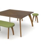 DAMS Enable curved bench seating 1200mm with four solid oak legs-27458