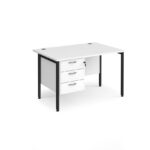 DAMS Maestro 25 straight desk with 3 drawer pedestal-26658