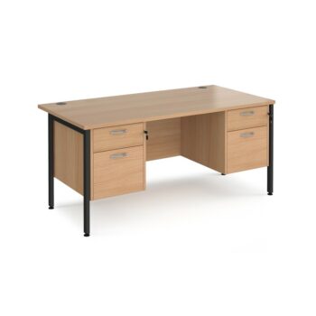 DAMS Maestro 25 straight desk with two x 2 drawer pedestals-0