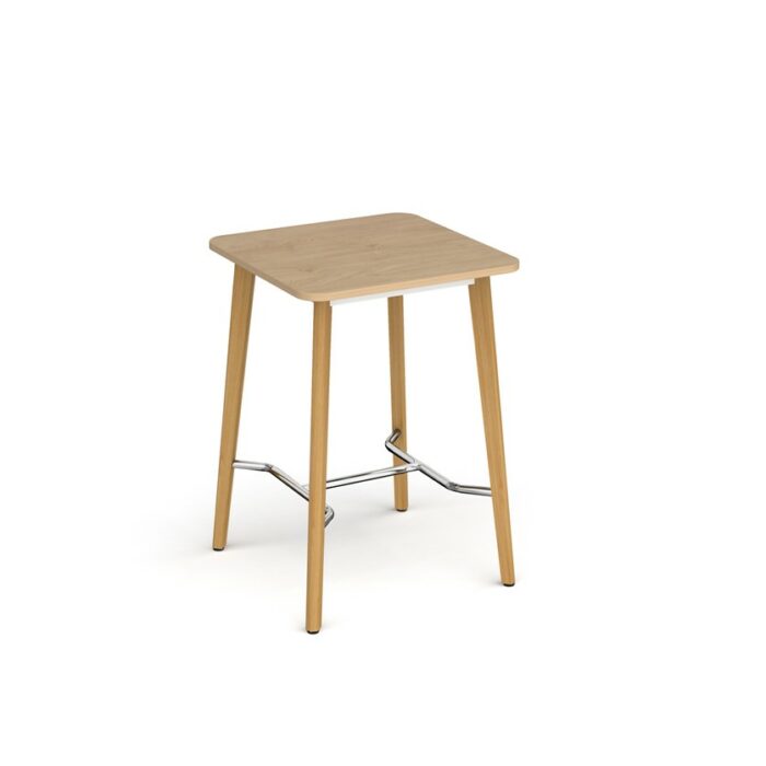 DAMS Saxon square poseur worktable with 4 oak legs 800mm-0