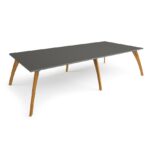 DAMS Enable worktable 3200mm x 1600mm deep with six solid oak legs and 25mm mdf top-27506