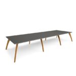 DAMS Enable worktable 4800mm x 1600mm deep with eight solid oak legs and 25mm mdf top-27512