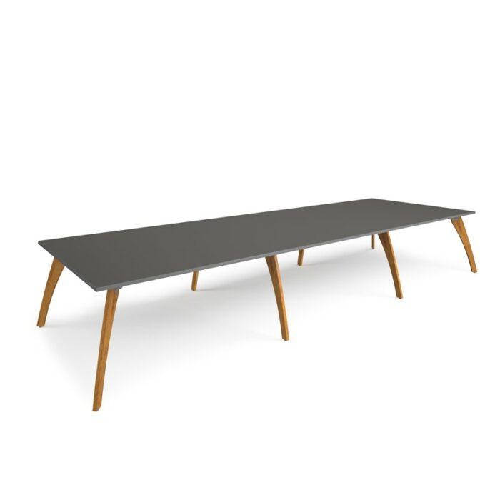 DAMS Enable worktable 4800mm x 1600mm deep with eight solid oak legs and 25mm mdf top-27512