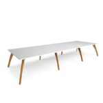 DAMS Enable worktable 4800mm x 1600mm deep with eight solid oak legs and 25mm mdf top-27510