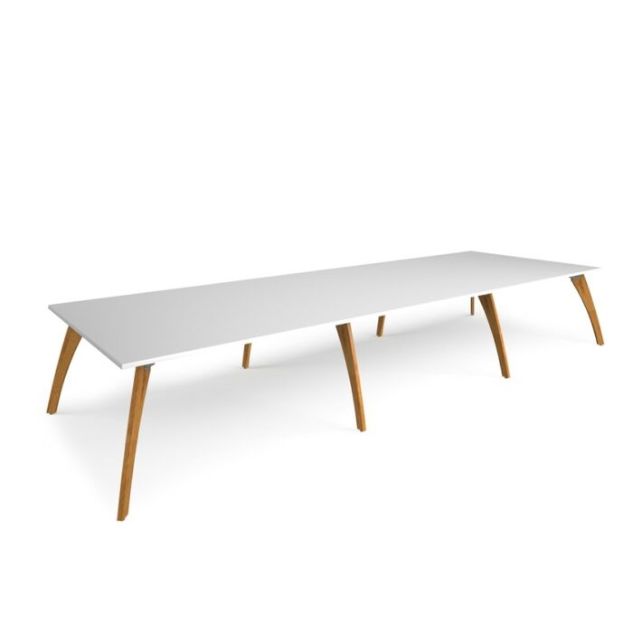 DAMS Enable worktable 4800mm x 1600mm deep with eight solid oak legs and 25mm mdf top-27510