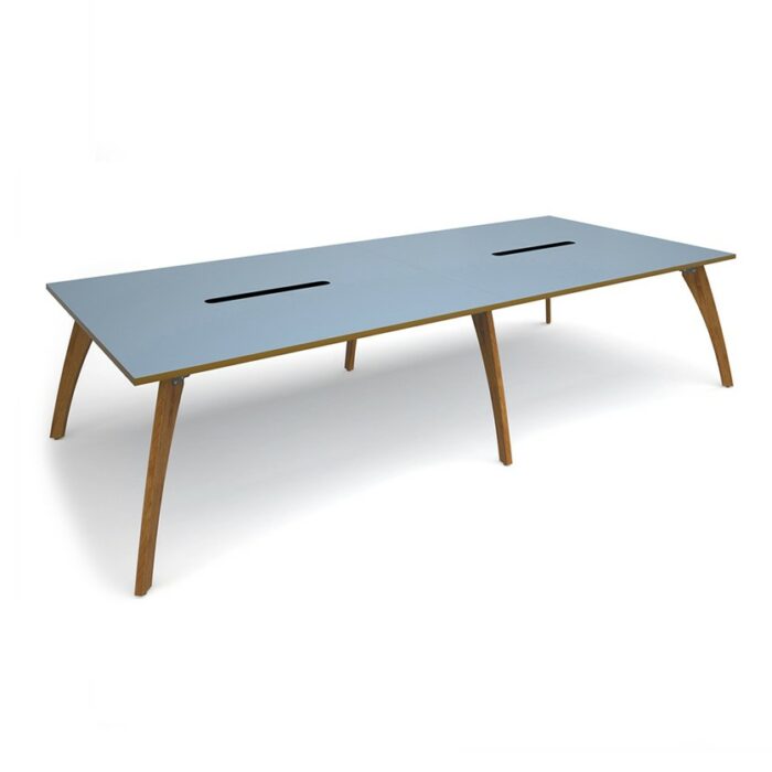 DAMS Enable worktable 3200mm x 1600mm deep with six solid oak legs and 25mm mdf top-27508
