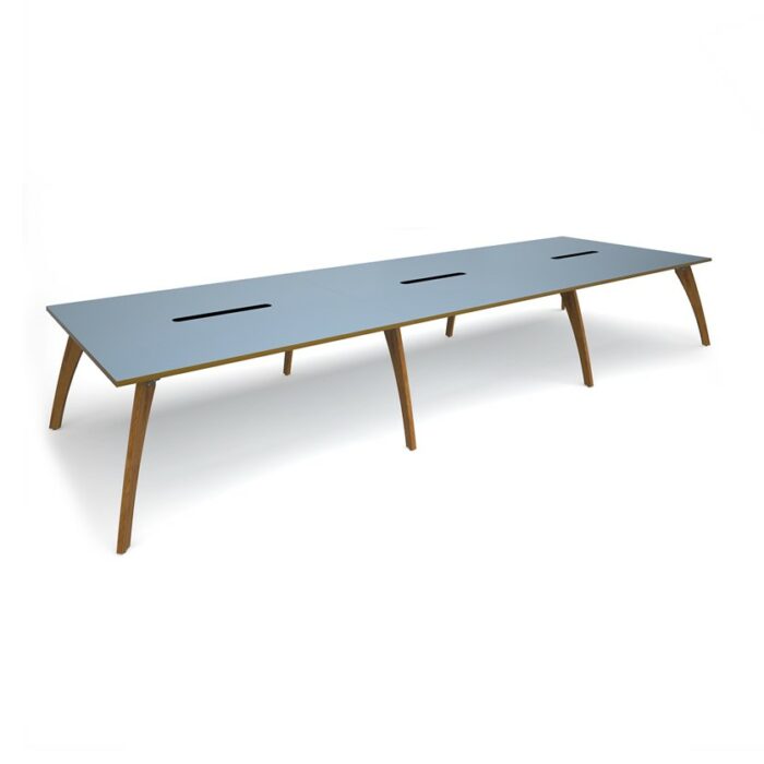 DAMS Enable worktable 4800mm x 1600mm deep with eight solid oak legs and 25mm mdf top-27509