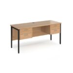 DAMS Maestro 25 straight desk 1600mm x 600mm with two x 2 drawer pedestals -0