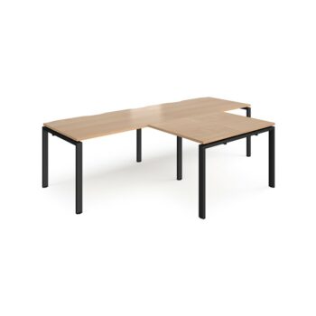 DAMS Adapt double straight desks with return desks-0