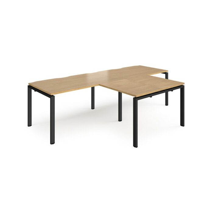 DAMS Adapt double straight desks with return desks-26087