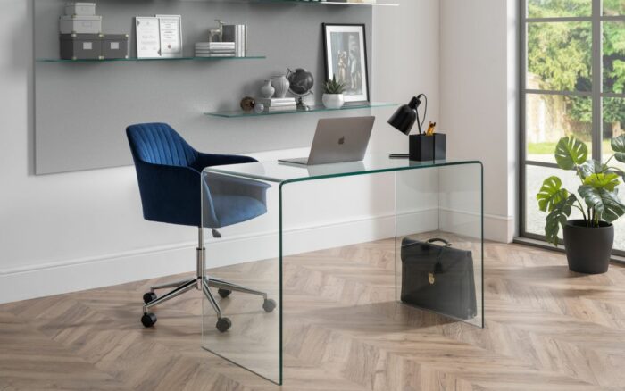 Julian Bowen Kahlo Velvet Swivel Office Chair-25547